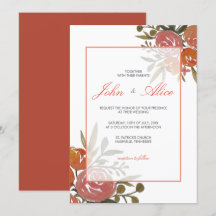 Bright Peach e Orange Floral Weding