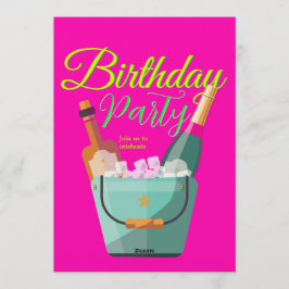 Convites Bright Pink Custom Birthday Party