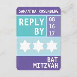 Convites Bright Star: Resposta de David Bat Mitzvah RSVP