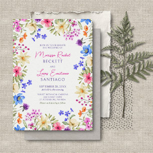 Convites Bright Vivid Colors Wildflower Wedding
