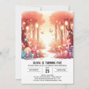 Convites Bright Whimsical Woodland Digital Birth