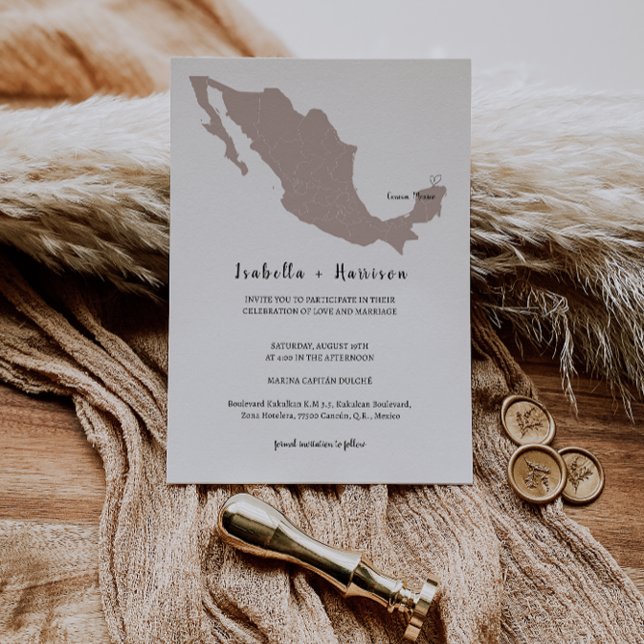 Convites BRIGHTEST Mexico Wedding Invitation (Criador carregado)