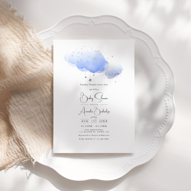 Convites "Brilha, Brilha, Estrelinha" Chá de Bebê ("Twinkle Twinkle Little Star" Baby Shower Invitation)