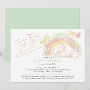 Convites Brilha Brilhante Pequena Estrela Rainbow Baby Spri