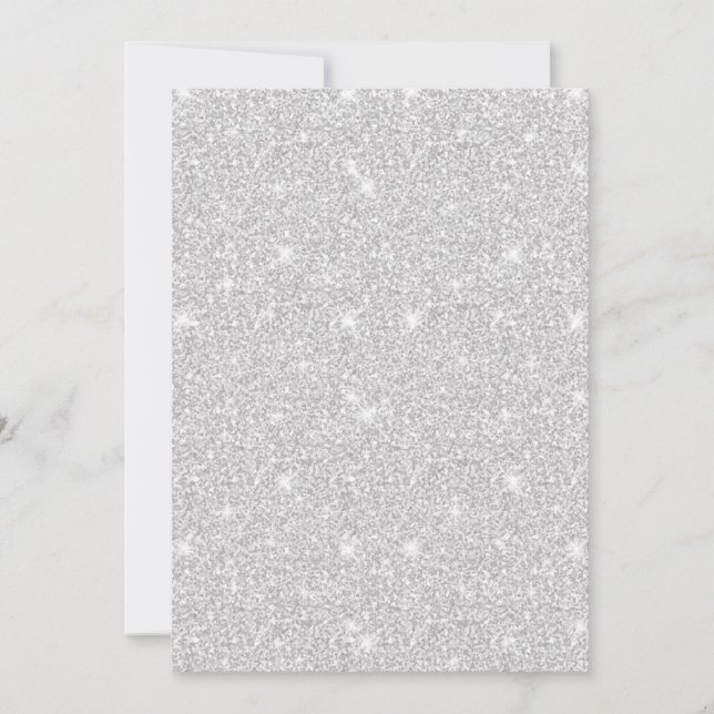 Convites Brilhante Brilho Branco Cor Prata Natal Feliz (Frente)
