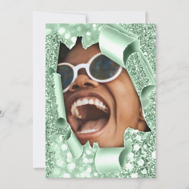 Convites Brilhante de 3 pontos do Chá de panela 3D do 16º F (Frente)