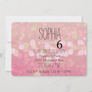Convites Brilhante de brilho rosado