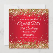 Brilhante Glitter Dourado Vermelho Ombre 30º Anive