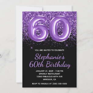 Convites Brilhante Glitter Roxo Real Nº 60
