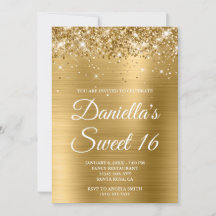 Brilhante Glittery Dourado Folha Doce 16