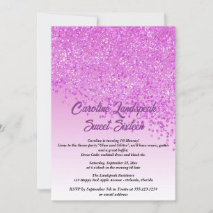 Convites Brilhante rosa doce 16