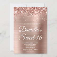 Brilhante Rosa Glittery Dourado Folha Doce 16