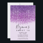 Convites Brilhante Roxo Doce 16 Festa de aniversário<br><div class="desc">Personalizar para qualquer evento</div>