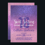 Convites Brilhante violeta cor-de-rosa tripla doce 16<br><div class="desc">Este convite de aniversário feminino, moderno e brilhante de dezesseis é perfeito para o dia especial da sua filha adolescente. Ele apresenta um violeta roxo impresso falso em cor-de-rosa-rosa para o gradiente ombre brilhante cor-de-rosa-pincelado. É chique, elegante, bonito, única e legal; todas as qualidades que sua filha desejará para seus...</div>