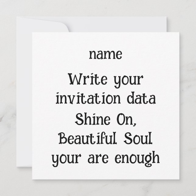 Convites Brilhar de dentro - Citação Celestial de Autoamor (Verso)