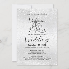 Convites Brilho Branco Elegante