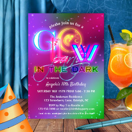 Convites Brilho Colorido no Aniversário Negro