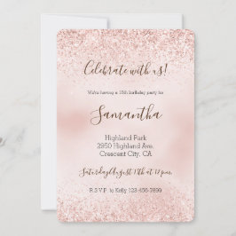Convites Brilho Cor-de-Rosa