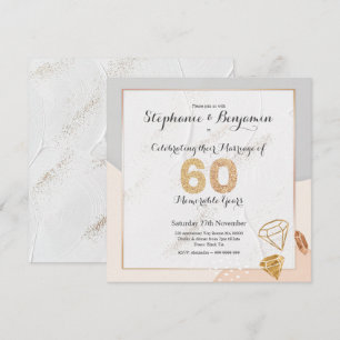 Convites Brilho de Diamante 60º Aniversário de Casamento El