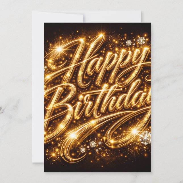 Convites Brilho de Diamante de Aniversário — Tipografia Dou (Frente)