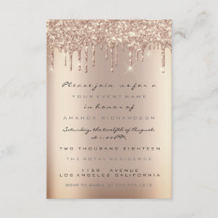 Convites Brilho de Faísca Gotas Rosa Dourado  Noiva Sweet 1