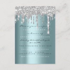 Convites Brilho de Faísca Goteja Prata Azul Bridal Décimo S