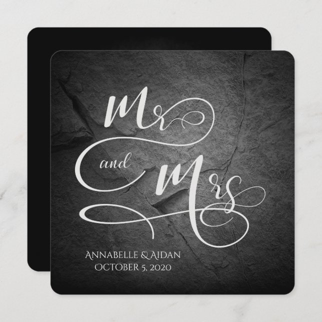 Convites Brilho de pedra preta (Frente/Verso)