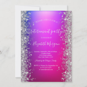 Convites Brilho de Prata Diamantes Brilhantes Violeta Apose