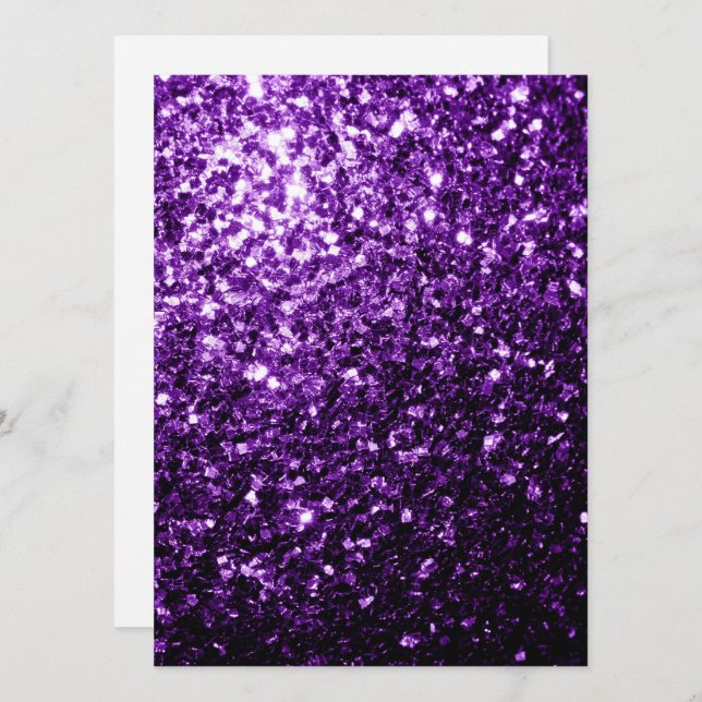 Convites Brilho de purpurado glitter Personalize (Frente/Verso)
