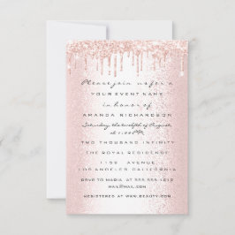 Convites Brilho de Rosa em Gotejamento Casamento Noiva Swee