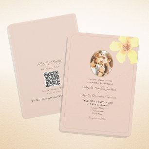Convites Brilho do Pôr do Sol QR Foto Casamento