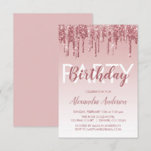 Convites Brilho Dourado cor-de-rosa da faísca algum