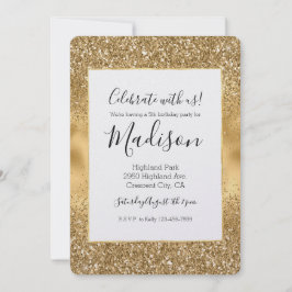 Convites Brilho Dourado Glam