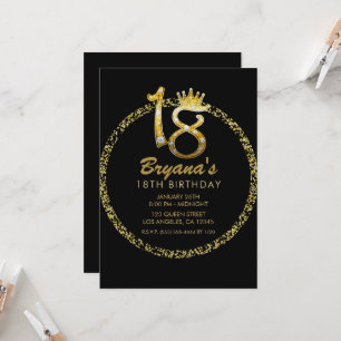 Convites Brilho Dourado Glamour Diamante Luxo Faísca 18º 18