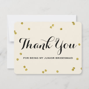 Convites Brilho Dourado Junior Bridesmaid Obrigado Cartõe