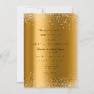 Convites Brilho Dourado Metálico Areia Formal Elegante