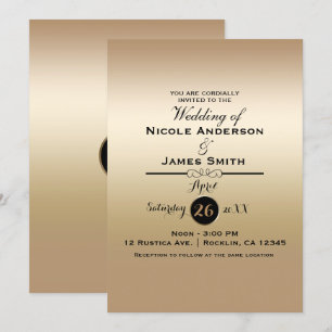 Convites Brilho Dourado Metálico Brilhante Elegante Clássic