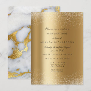 Convites Brilho Dourado Metálico Glitter Areia Formal Mármo