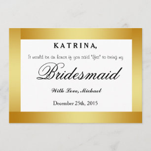 Convites Brilho Dourado você será minha dama de honra