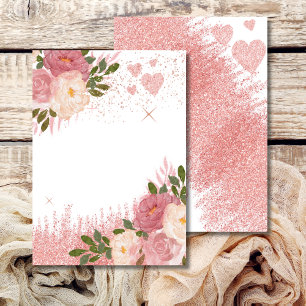 Convites Brilho E Glamour Rosa Dourado Brilhante Vazio