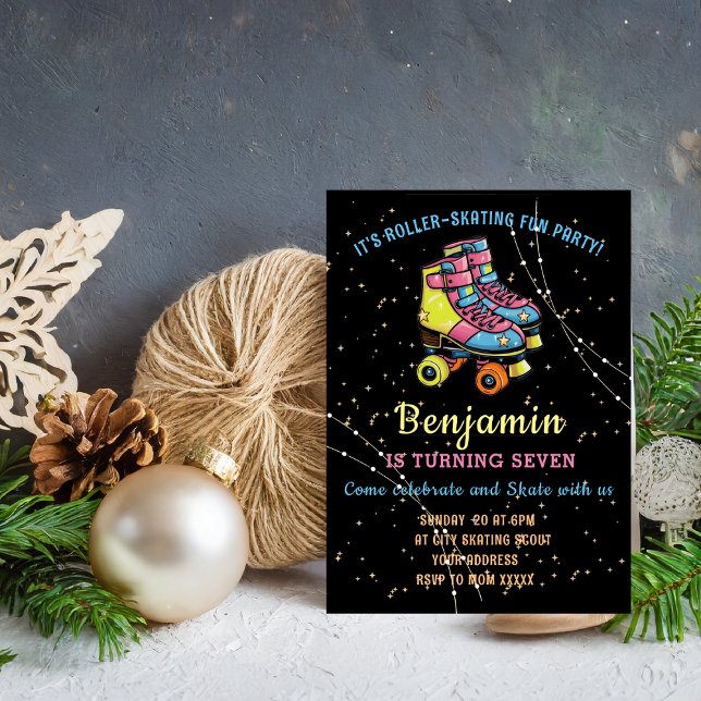 Convites Brilho e Rolar Bacia de Aniversário Personalizada  (Criador carregado)