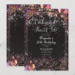 Convites Brilho Escuro Glitter Glam Luzes Festa Doce 16