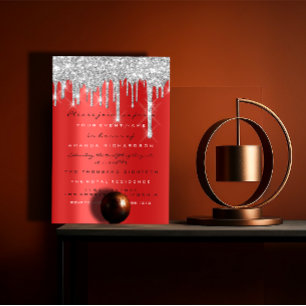 Convites Brilho Faísca Pingente Prata Vermelho Cinza Noiva 