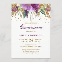 Brilho Floral Amethisto Quinceanera Espelhante