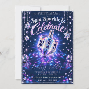 Convites Brilho Giratório Hanukkah