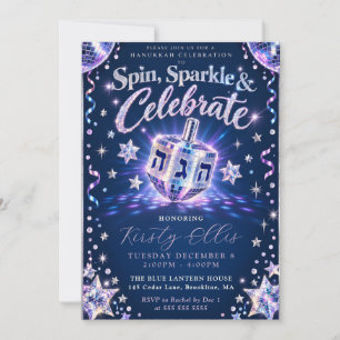 Convites Brilho Giratório Hanukkah