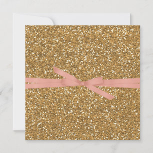 Convites Brilho Glam Dourado do falso