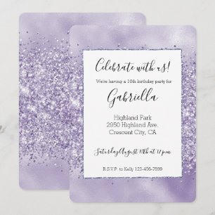 Convites Brilho Glitzy Roxo