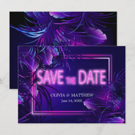 Convites Brilho moderno no escuro SALVE A DATA