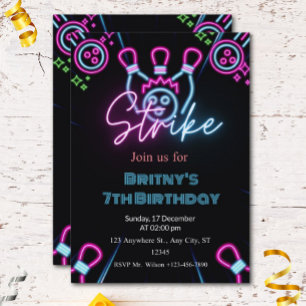 Convites Brilho na Festa de aniversário da Boliche de Greve